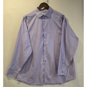 Calvin Klein Mens Lavender Regular Fit Dress Shirt 17 1/2 32 33 Cotton